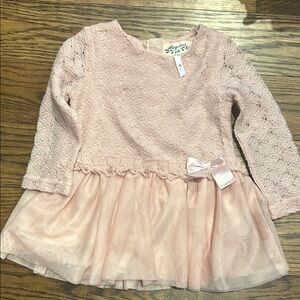 indigo soul Pink Lace & Tulle Dress with Bow